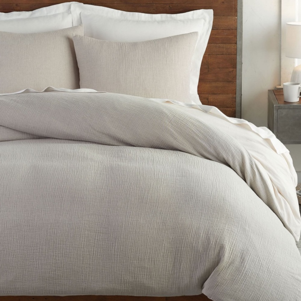 POTTERY BARN Soft Cotton Duvet Cover•grey•new!